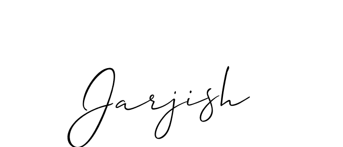 The best way (Allison_Script) to make a short signature is to pick only two or three words in your name. The name Jarjish include a total of six letters. For converting this name. Jarjish signature style 2 images and pictures png