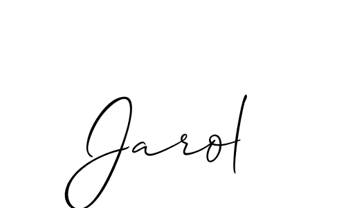 Make a beautiful signature design for name Jarol. With this signature (Allison_Script) style, you can create a handwritten signature for free. Jarol signature style 2 images and pictures png