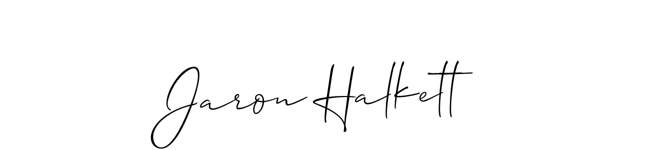 Also You can easily find your signature by using the search form. We will create Jaron Halkett name handwritten signature images for you free of cost using Allison_Script sign style. Jaron Halkett signature style 2 images and pictures png