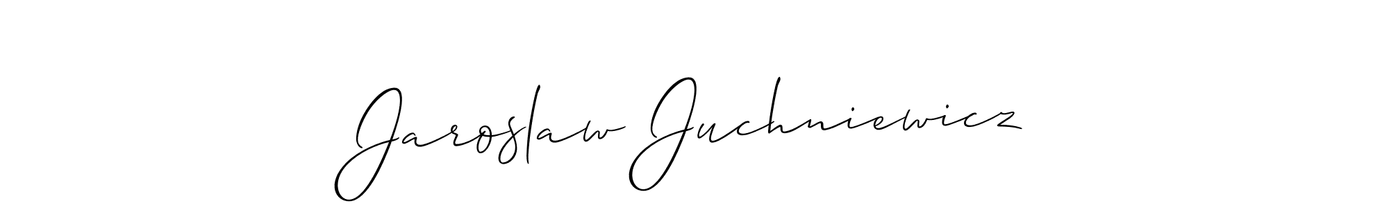 Use a signature maker to create a handwritten signature online. With this signature software, you can design (Allison_Script) your own signature for name Jaroslaw Juchniewicz. Jaroslaw Juchniewicz signature style 2 images and pictures png