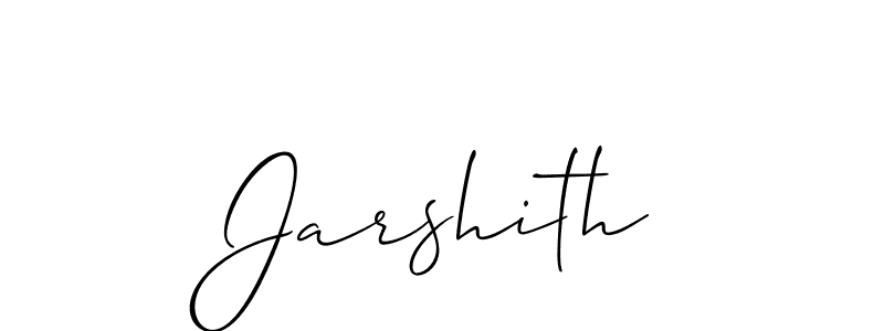 The best way (Allison_Script) to make a short signature is to pick only two or three words in your name. The name Jarshith include a total of six letters. For converting this name. Jarshith signature style 2 images and pictures png