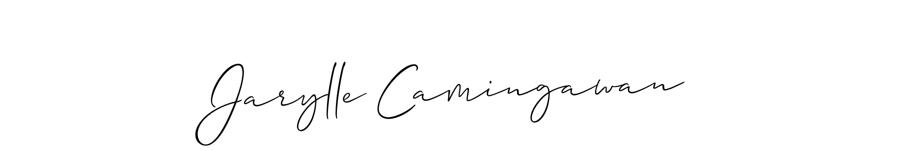 Allison_Script is a professional signature style that is perfect for those who want to add a touch of class to their signature. It is also a great choice for those who want to make their signature more unique. Get Jarylle Camingawan name to fancy signature for free. Jarylle Camingawan signature style 2 images and pictures png
