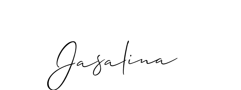 Make a short Jasalina signature style. Manage your documents anywhere anytime using Allison_Script. Create and add eSignatures, submit forms, share and send files easily. Jasalina signature style 2 images and pictures png