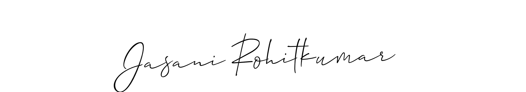 Use a signature maker to create a handwritten signature online. With this signature software, you can design (Allison_Script) your own signature for name Jasani Rohitkumar. Jasani Rohitkumar signature style 2 images and pictures png