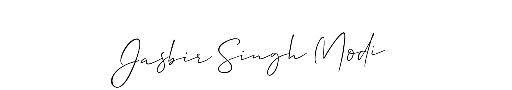 Also we have Jasbir Singh Modi name is the best signature style. Create professional handwritten signature collection using Allison_Script autograph style. Jasbir Singh Modi signature style 2 images and pictures png