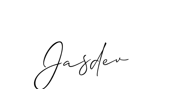 Make a beautiful signature design for name Jasdev. With this signature (Allison_Script) style, you can create a handwritten signature for free. Jasdev signature style 2 images and pictures png