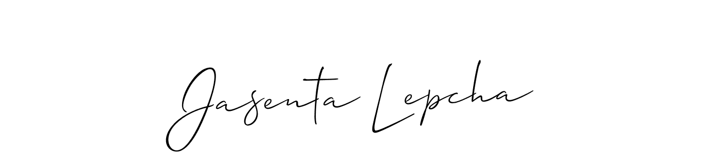 Also we have Jasenta Lepcha name is the best signature style. Create professional handwritten signature collection using Allison_Script autograph style. Jasenta Lepcha signature style 2 images and pictures png