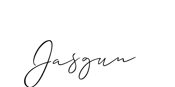 The best way (Allison_Script) to make a short signature is to pick only two or three words in your name. The name Jasgun include a total of six letters. For converting this name. Jasgun signature style 2 images and pictures png