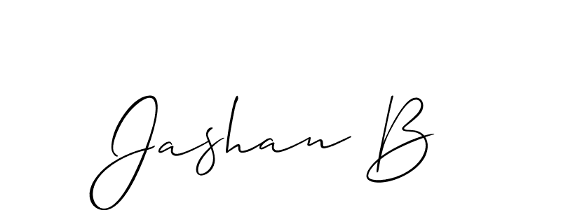 Jashan B stylish signature style. Best Handwritten Sign (Allison_Script) for my name. Handwritten Signature Collection Ideas for my name Jashan B. Jashan B signature style 2 images and pictures png