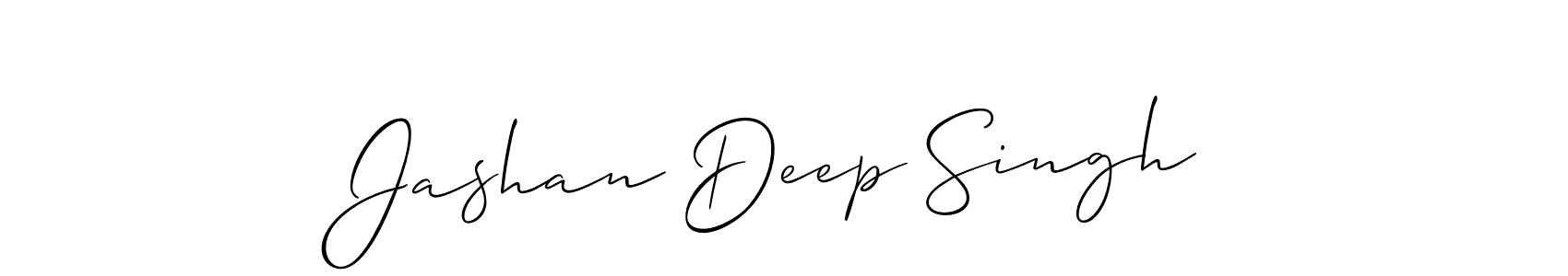 Make a beautiful signature design for name Jashan Deep Singh. With this signature (Allison_Script) style, you can create a handwritten signature for free. Jashan Deep Singh signature style 2 images and pictures png