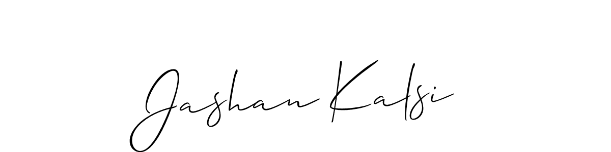 How to make Jashan Kalsi name signature. Use Allison_Script style for creating short signs online. This is the latest handwritten sign. Jashan Kalsi signature style 2 images and pictures png