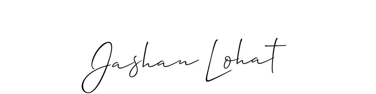 Make a beautiful signature design for name Jashan Lohat. With this signature (Allison_Script) style, you can create a handwritten signature for free. Jashan Lohat signature style 2 images and pictures png