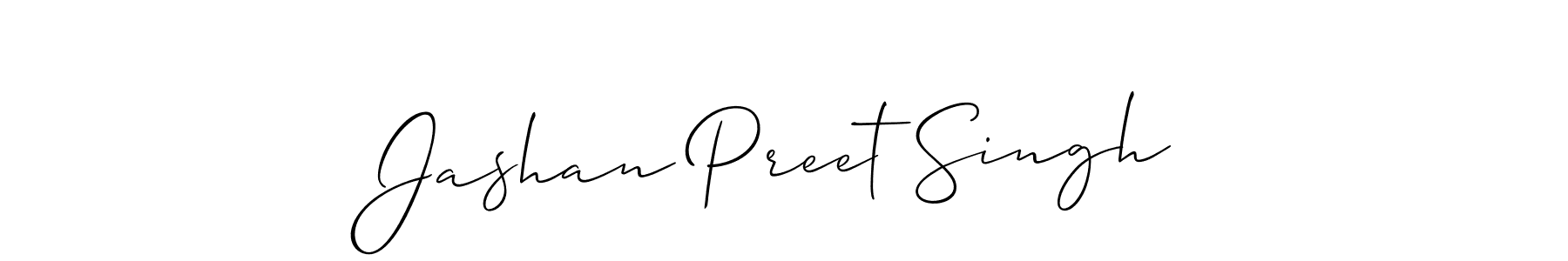 Create a beautiful signature design for name Jashan Preet Singh. With this signature (Allison_Script) fonts, you can make a handwritten signature for free. Jashan Preet Singh signature style 2 images and pictures png