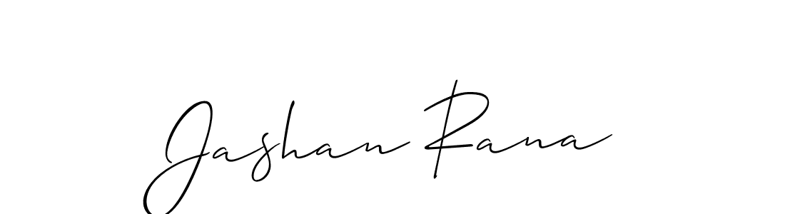 Design your own signature with our free online signature maker. With this signature software, you can create a handwritten (Allison_Script) signature for name Jashan Rana. Jashan Rana signature style 2 images and pictures png