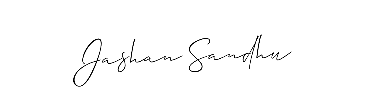 How to make Jashan Sandhu name signature. Use Allison_Script style for creating short signs online. This is the latest handwritten sign. Jashan Sandhu signature style 2 images and pictures png