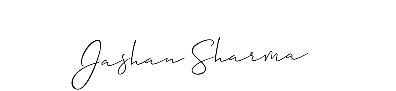 Create a beautiful signature design for name Jashan Sharma. With this signature (Allison_Script) fonts, you can make a handwritten signature for free. Jashan Sharma signature style 2 images and pictures png