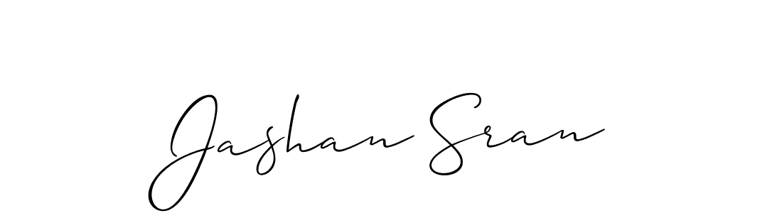 Create a beautiful signature design for name Jashan Sran. With this signature (Allison_Script) fonts, you can make a handwritten signature for free. Jashan Sran signature style 2 images and pictures png