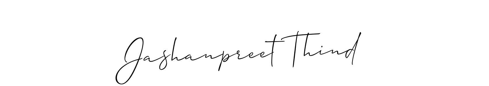 Design your own signature with our free online signature maker. With this signature software, you can create a handwritten (Allison_Script) signature for name Jashanpreet Thind. Jashanpreet Thind signature style 2 images and pictures png