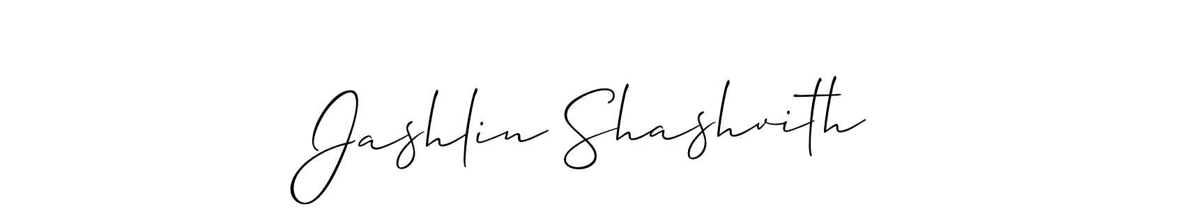 Also You can easily find your signature by using the search form. We will create Jashlin Shashvith name handwritten signature images for you free of cost using Allison_Script sign style. Jashlin Shashvith signature style 2 images and pictures png