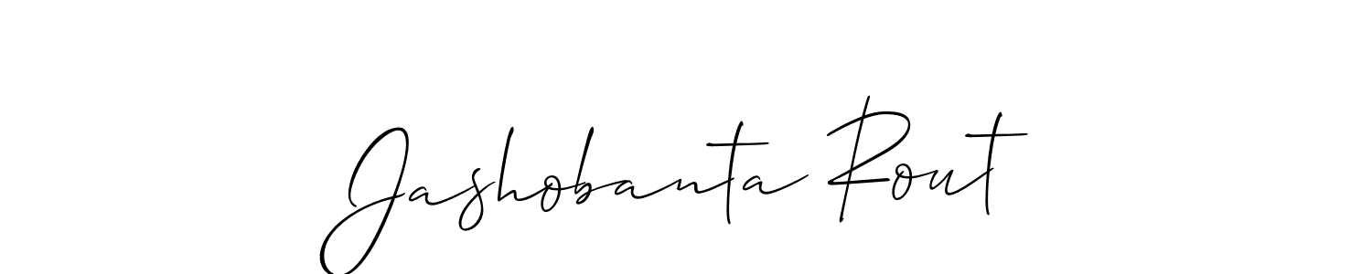 You should practise on your own different ways (Allison_Script) to write your name (Jashobanta Rout) in signature. don't let someone else do it for you. Jashobanta Rout signature style 2 images and pictures png