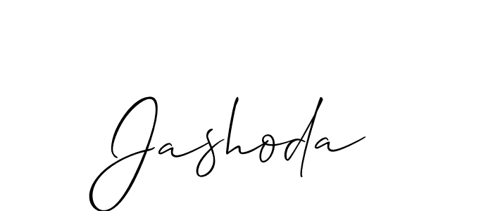 Design your own signature with our free online signature maker. With this signature software, you can create a handwritten (Allison_Script) signature for name Jashoda. Jashoda signature style 2 images and pictures png