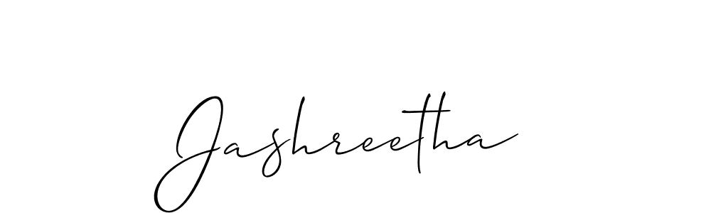 It looks lik you need a new signature style for name Jashreetha. Design unique handwritten (Allison_Script) signature with our free signature maker in just a few clicks. Jashreetha signature style 2 images and pictures png