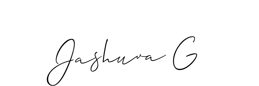 Use a signature maker to create a handwritten signature online. With this signature software, you can design (Allison_Script) your own signature for name Jashuva G. Jashuva G signature style 2 images and pictures png