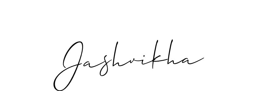 Use a signature maker to create a handwritten signature online. With this signature software, you can design (Allison_Script) your own signature for name Jashvikha. Jashvikha signature style 2 images and pictures png