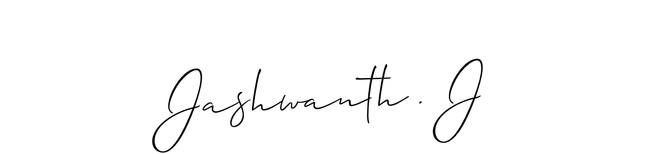 Create a beautiful signature design for name Jashwanth . J. With this signature (Allison_Script) fonts, you can make a handwritten signature for free. Jashwanth . J signature style 2 images and pictures png