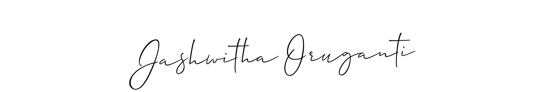Jashwitha Oruganti stylish signature style. Best Handwritten Sign (Allison_Script) for my name. Handwritten Signature Collection Ideas for my name Jashwitha Oruganti. Jashwitha Oruganti signature style 2 images and pictures png