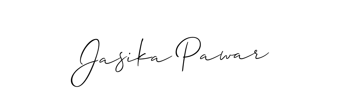 You should practise on your own different ways (Allison_Script) to write your name (Jasika Pawar) in signature. don't let someone else do it for you. Jasika Pawar signature style 2 images and pictures png