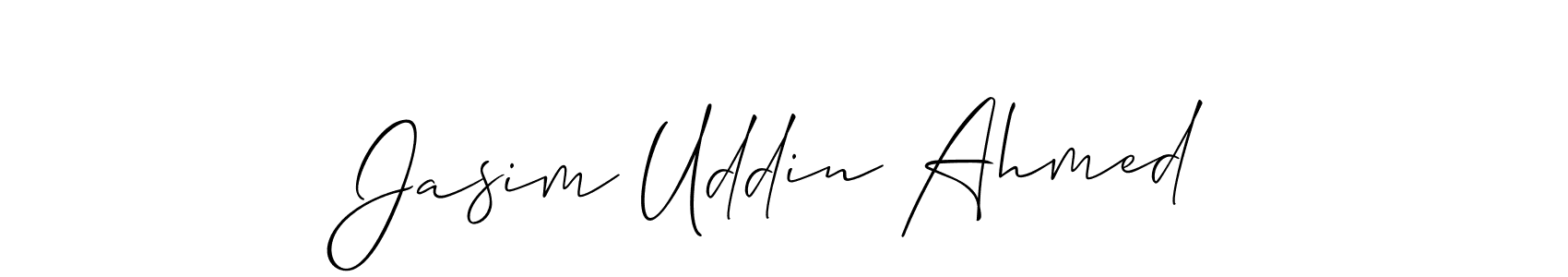 Allison_Script is a professional signature style that is perfect for those who want to add a touch of class to their signature. It is also a great choice for those who want to make their signature more unique. Get Jasim Uddin Ahmed name to fancy signature for free. Jasim Uddin Ahmed signature style 2 images and pictures png