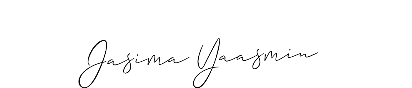 Make a short Jasima Yaasmin signature style. Manage your documents anywhere anytime using Allison_Script. Create and add eSignatures, submit forms, share and send files easily. Jasima Yaasmin signature style 2 images and pictures png