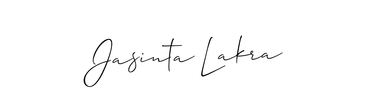 How to make Jasinta Lakra name signature. Use Allison_Script style for creating short signs online. This is the latest handwritten sign. Jasinta Lakra signature style 2 images and pictures png