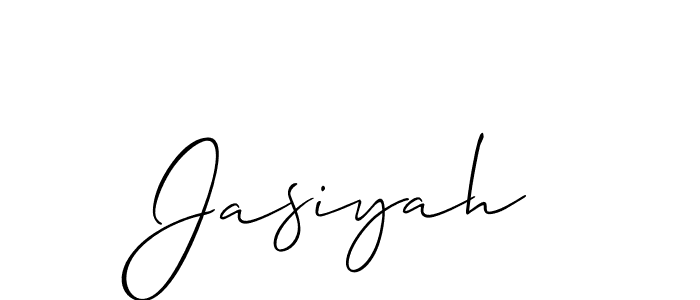 Make a beautiful signature design for name Jasiyah. With this signature (Allison_Script) style, you can create a handwritten signature for free. Jasiyah signature style 2 images and pictures png