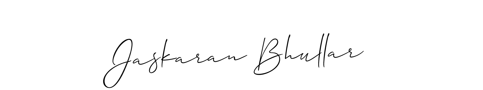 Jaskaran Bhullar stylish signature style. Best Handwritten Sign (Allison_Script) for my name. Handwritten Signature Collection Ideas for my name Jaskaran Bhullar. Jaskaran Bhullar signature style 2 images and pictures png