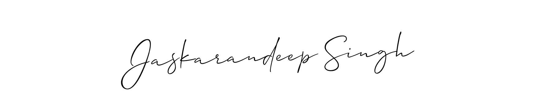 Also You can easily find your signature by using the search form. We will create Jaskarandeep Singh name handwritten signature images for you free of cost using Allison_Script sign style. Jaskarandeep Singh signature style 2 images and pictures png