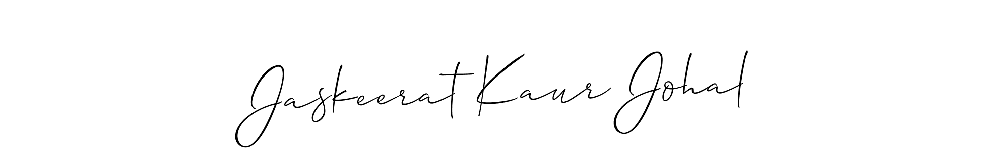 Design your own signature with our free online signature maker. With this signature software, you can create a handwritten (Allison_Script) signature for name Jaskeerat Kaur Johal. Jaskeerat Kaur Johal signature style 2 images and pictures png