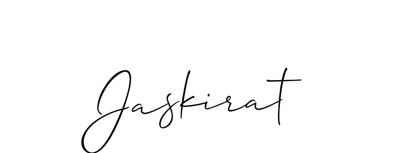 Use a signature maker to create a handwritten signature online. With this signature software, you can design (Allison_Script) your own signature for name Jaskirat. Jaskirat signature style 2 images and pictures png