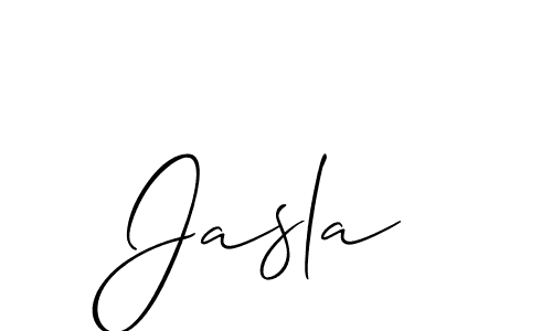 Make a beautiful signature design for name Jasla. With this signature (Allison_Script) style, you can create a handwritten signature for free. Jasla signature style 2 images and pictures png