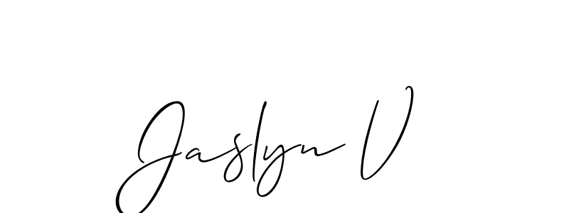 Make a short Jaslyn V signature style. Manage your documents anywhere anytime using Allison_Script. Create and add eSignatures, submit forms, share and send files easily. Jaslyn V signature style 2 images and pictures png