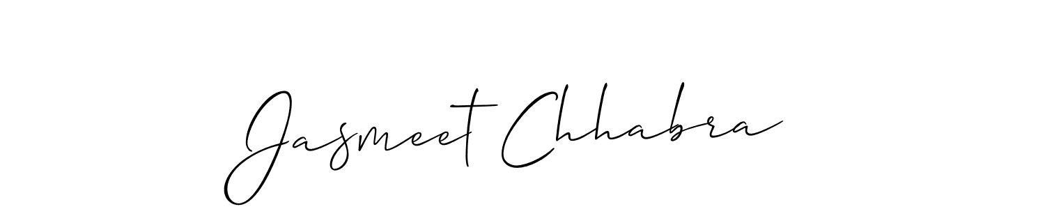 How to make Jasmeet Chhabra signature? Allison_Script is a professional autograph style. Create handwritten signature for Jasmeet Chhabra name. Jasmeet Chhabra signature style 2 images and pictures png