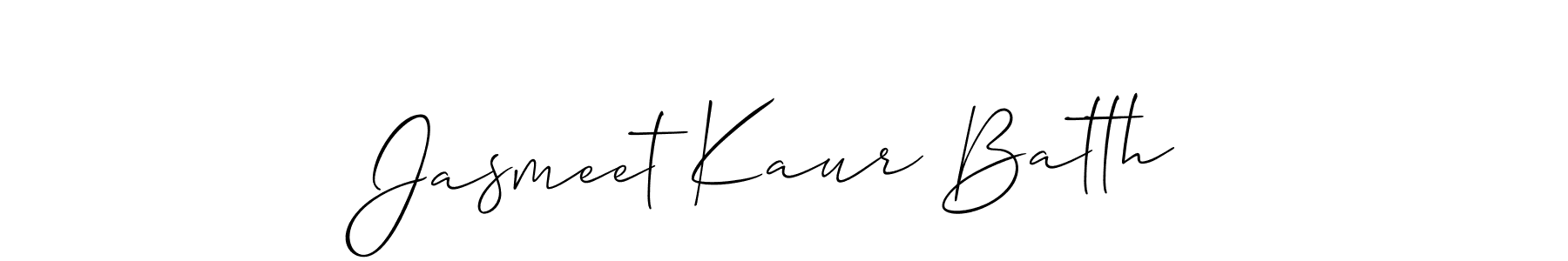 How to Draw Jasmeet Kaur Batth signature style? Allison_Script is a latest design signature styles for name Jasmeet Kaur Batth. Jasmeet Kaur Batth signature style 2 images and pictures png