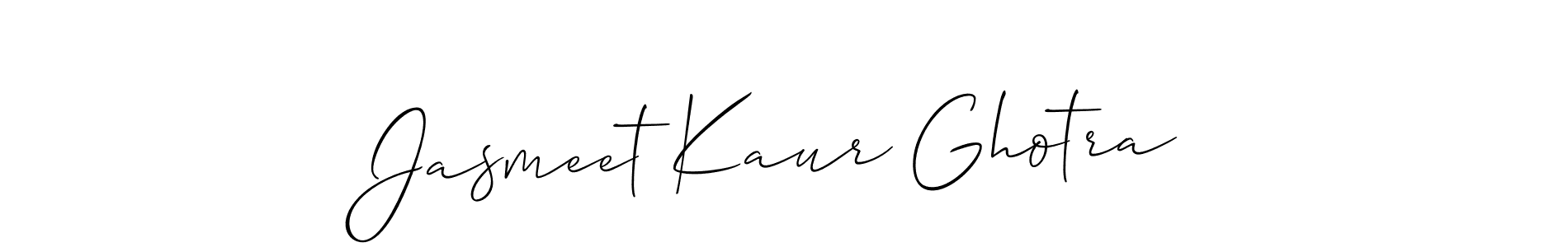 Make a short Jasmeet Kaur Ghotra signature style. Manage your documents anywhere anytime using Allison_Script. Create and add eSignatures, submit forms, share and send files easily. Jasmeet Kaur Ghotra signature style 2 images and pictures png