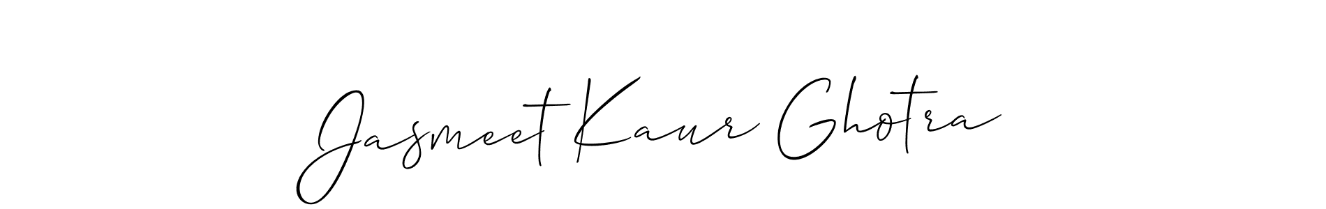 How to make Jasmeet Kaur Ghotra name signature. Use Allison_Script style for creating short signs online. This is the latest handwritten sign. Jasmeet Kaur Ghotra signature style 2 images and pictures png