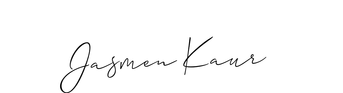 Create a beautiful signature design for name Jasmen Kaur. With this signature (Allison_Script) fonts, you can make a handwritten signature for free. Jasmen Kaur signature style 2 images and pictures png