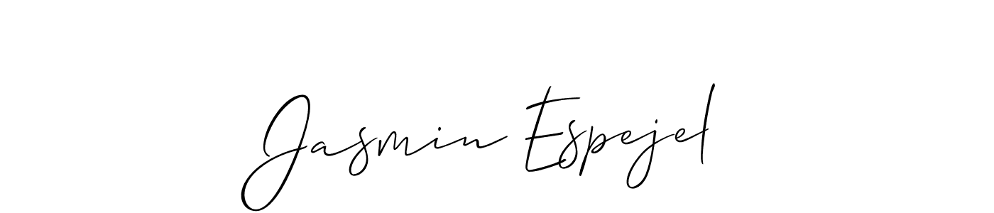 Make a beautiful signature design for name Jasmin Espejel. With this signature (Allison_Script) style, you can create a handwritten signature for free. Jasmin Espejel signature style 2 images and pictures png