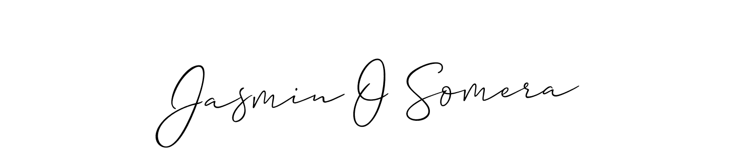 You should practise on your own different ways (Allison_Script) to write your name (Jasmin O Somera) in signature. don't let someone else do it for you. Jasmin O Somera signature style 2 images and pictures png