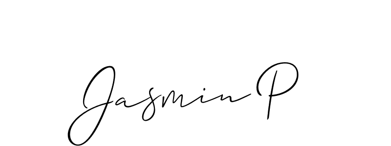 Similarly Allison_Script is the best handwritten signature design. Signature creator online .You can use it as an online autograph creator for name Jasmin P. Jasmin P signature style 2 images and pictures png