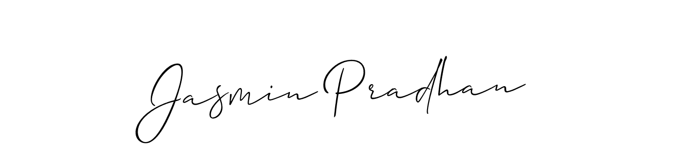 You should practise on your own different ways (Allison_Script) to write your name (Jasmin Pradhan) in signature. don't let someone else do it for you. Jasmin Pradhan signature style 2 images and pictures png